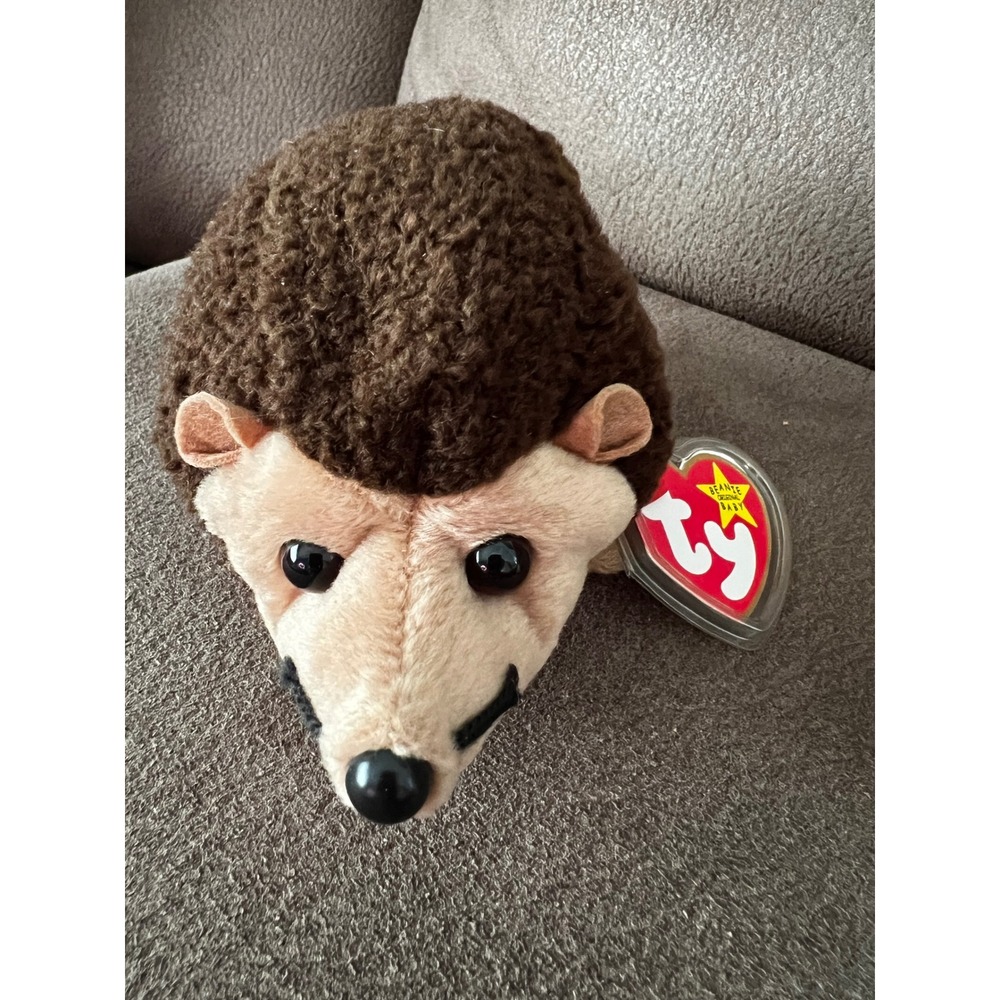 Ty Beanie Baby Prickles the Hedgehog‎ Brown Plush 1999 Vintage Toy 04220 NWT